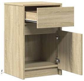 Mesa cabeceira c/ luzes LED derivados madeira carvalho sonoma