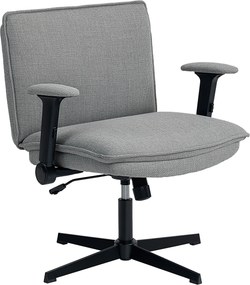 HOMCOM Cadeira de Escritório com Apoios de Braço Rebatíveis Assento  Altura Ajustável  Função Basculante 76x70x85-97 cm Cinzento | Aosom Portugal