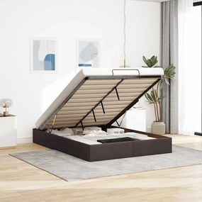 Estrutura de cama otomana sem colchão 140x200cm castanho-escuro