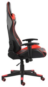 Cadeira de gaming giratória PVC vermelho