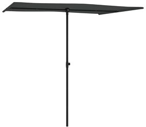 Guarda-sol de jardim com poste de alumínio 2x1,5 m antracite