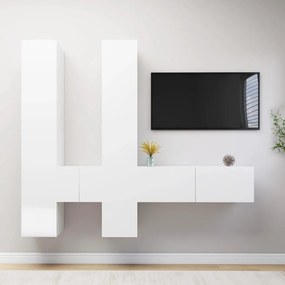 vidaXL 6 pcs conjunto de móveis de TV derivados de madeira branco