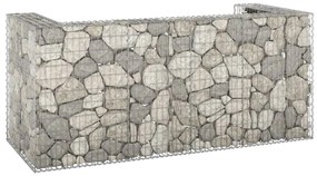 Muro gabião p/ caixotes do lixo aço galvanizado 254x100x110 cm