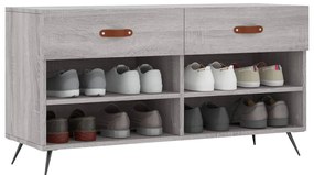 Banco sapateira 102x35x55 cm derivados madeira cinzento sonoma