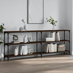 vidaXL Mesa consola 200x29x75 cm derivados madeira carvalho castanho