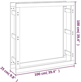 Suporte para lenha 100x25x100 cm pinho maciço