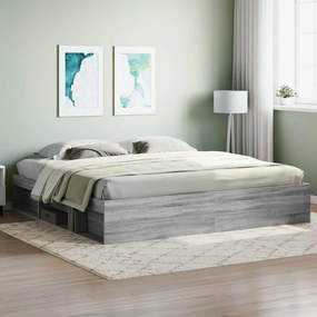 vidaXL Estrutura de cama 200x200 cm cinzento sonoma