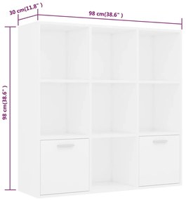 Estante 98x30x98 cm derivados de madeira branco
