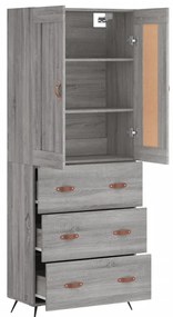 Armário alto 69,5x34x180 cm derivados de madeira sonoma cinza