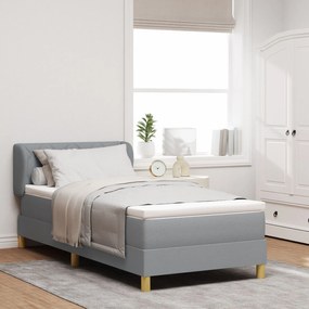 Cama Box com Colchão vidaXL - Cinza Claro, 90x200 cm, Tecido
