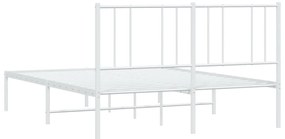 Estrutura de cama com cabeceira 160x200 cm metal branco
