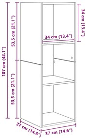 Conjunto de Estantes para TV Madeira antiga 37 x 37 x 107 cm