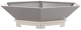Fogueira Hexagonal vidaXL 100x100x28 cm Aço Envelhecido