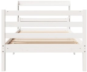 Estrutura de cama c/ cabeceira sem colchão 100x200 cm branco