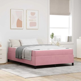 vidaXL Estrutura da Cama com colchão Rosa 160 x 200 cm tecido