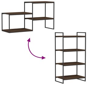 Prateleiras parede 4 pcs derivados de madeira carvalho castanho