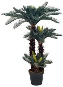 280186 vidaXL Palmeira cica artificial com vaso 125 cm verde