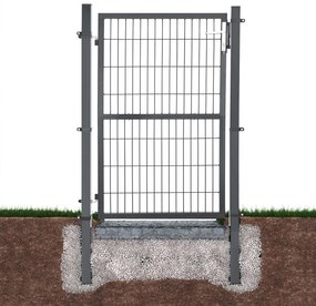Portão de jardim em ferro galvanizado 106 x 6 x 200 cm cinzento