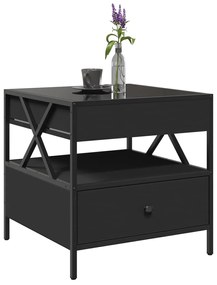 Mesa de centro c/ luzes LED Infinity 50x50x51 cm preto