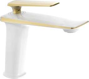 Mexen Purus torneira de lavatório, branca/ouro - 745800-25