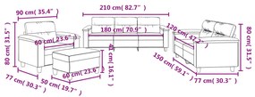 4 pcs conj. sofás c/ almofadões tecido de microfibra bege