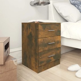 vidaXL Mesa de cabeceira 2 pcs 38x35x56 cm madeira cor carvalho fumado