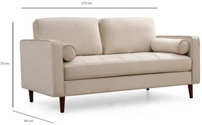 Sofá de 2 Lugares Rome – Bege – 175 x 90 x 70 cm