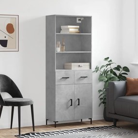 vidaXL Armário alto 69,5x34x180 cm derivados de madeira cinza cimento