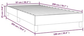 Estrutura de cama 100x200 cm couro artificial cappuccino