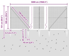 Cerca de Arame Soldado com 13 Postes Espeta Verde 1x50 m Aço