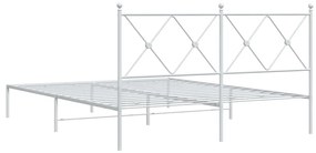 Estrutura de cama com cabeceira 160x200 cm metal branco