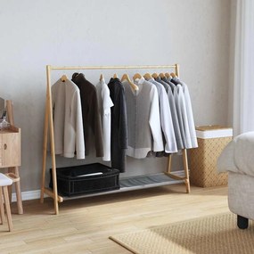 Roupeiro com prateleiras 106x34x102 cm bambu