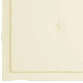 Cadeiras de jardim c/ almofadões creme 4 pcs teca maciça