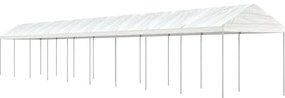 Gazebo com telhado 20,07x2,28x2,69 m polietileno branco