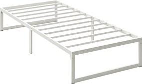 HOMCOM Estrutura de cama com espaço de arrumação e ripas de aço, 32,5 cm de altura, silenciosa, 200 x 90 cm, Branco | Aosom Portugal