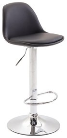 Banco de bar Kiel em couro sintético 39 x 82-104 x 43 cm Preto