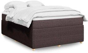 vidaXL Cama com molas/colchão 160x200 cm tecido castanho-escuro