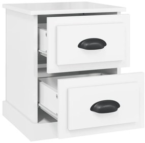 Mesa cabeceira 39x39x47,5cm derivados madeira branco brilhante