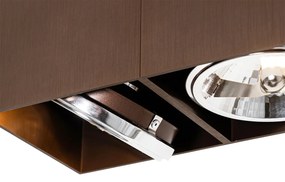 Spot design bronze escuro retangular 2 luzes - Caixa Design