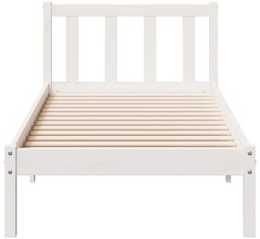 Cama extra longa sem colchão 100x220 cm pinho maciço branco