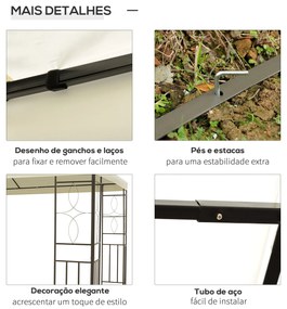 Pérgola de Jardim 295x392x270 cm Pérgola para Exterior com Duplo Teto