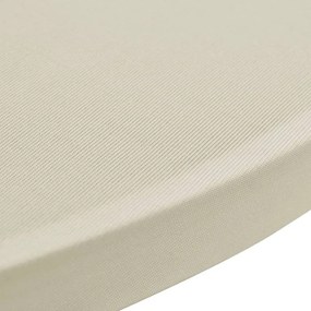 Capa para mesa de pé elástica Ø80 cm 4 pcs cor creme