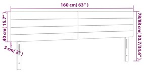 Cabeceira de cama c/ luzes LED veludo 160x5x78/88 cm rosa