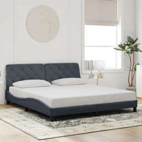 Estrutura de cama sem colchão 180x200 cm veludo cinzento-escuro