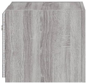 Móveis de parede para TV com luzes LED 2 pcs cinzento sonoma