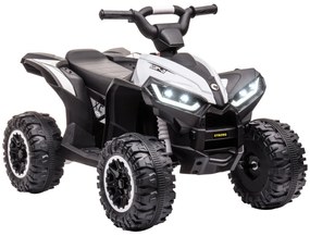 HOMCOM Carro Elétrico Infantil Quadriciclo 12V para 3-5 Anos com 2 Motores Branco 83x53x55,5 cm | Aosom Portugal