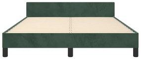Estrutura de cama sem colchão 140x200 cm veludo verde-escuro