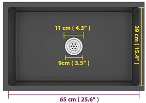 Lava-louça de cozinha artesanal aço inoxidável preto
