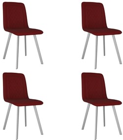 vidaXL Cadeiras de jantar 4 pcs veludo vermelho