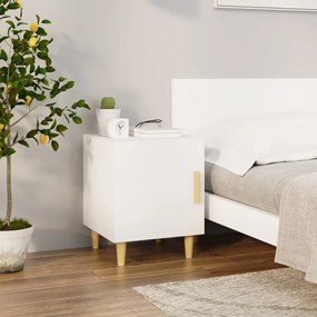vidaXL Mesa de cabeceira derivados de madeira branco